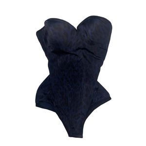 bodysuit shape wear cheetah print Black